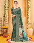 Vasthrlay Womens Weaving Green | Gold Saree With Unstitched Blouse Piece