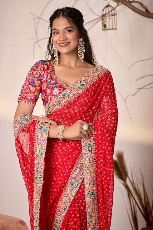 Vasthrlay Embroidery Unstitched Saree