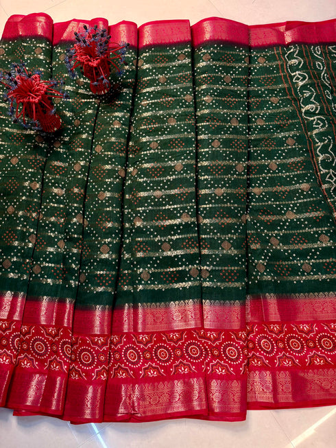 Vasthrlay Kalamkari Bandhani Contrast