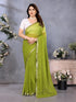 Vasthrlay Wine Embroidery Unstitched Saree