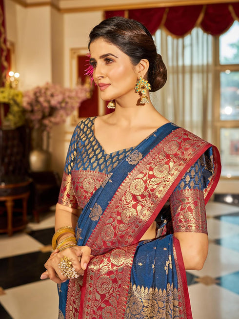 Vasthrlay Women's Cotton Designer Unstitched Saree