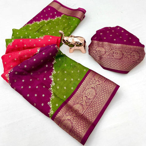 Vasthrlay Bandhani Kanjivaram Weaving