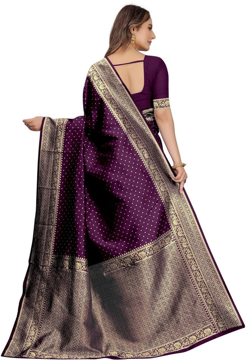 Vasthrlay Purple Kanjivaram Saree