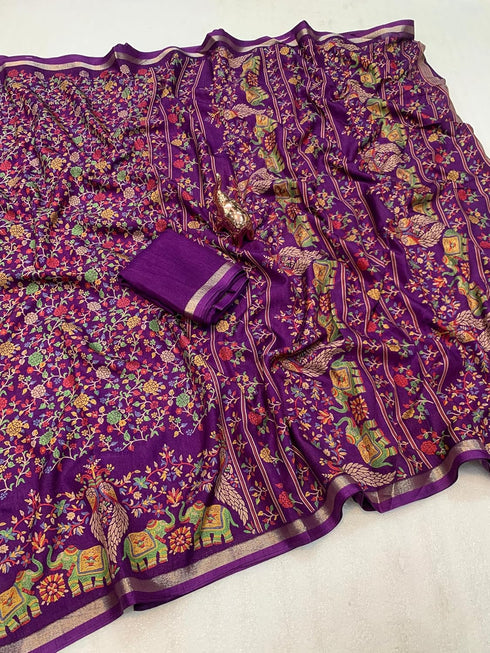 Vasthrlay Kalamkari Digital Piece Navy