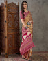 Vasthrlay Printed Tassels Unstitched Maroon Saree
