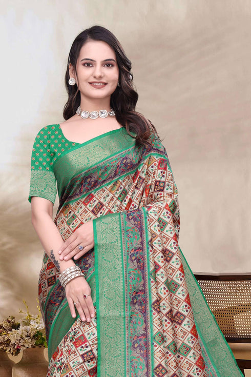 Vasthrlay Kanjivaram Unstitched Saree