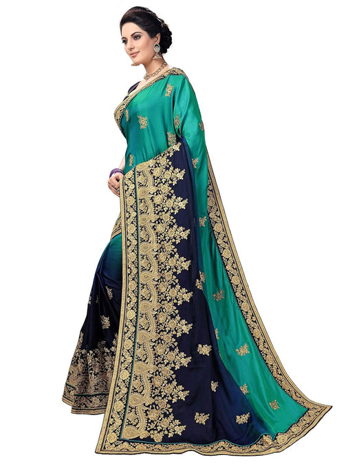 Vasthrlay Embroidey Blouse Blue Ethnic Wear