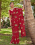 Vasthrlay Bandhani Printed Red1 Saree With Unstitched Blouse Piece