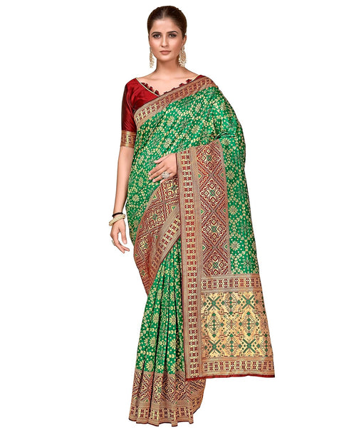 Vasthrlay Banarasi Pistagreen Ethnic Wear