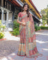 Vasthrlay Handloom Cotton Turquoise Saree