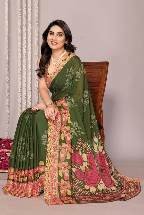 Vasthrlay Fashion Chiffon Georgette Dark Ethnic Wear