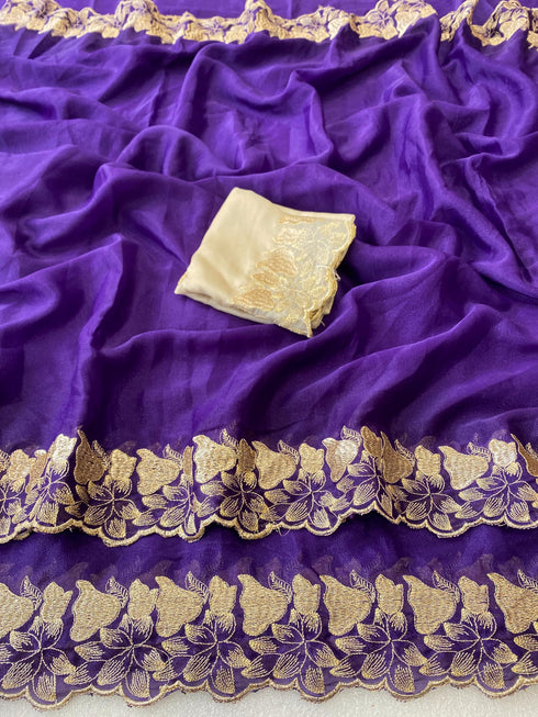 Vasthrlay Georgette Embroidery Saree