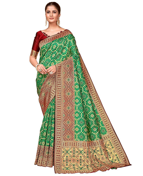 Vasthrlay Banarasi Pistagreen Ethnic Wear