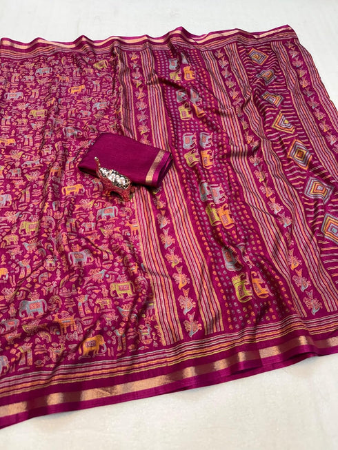 Vasthrlay Ghicha Kalamkari Print