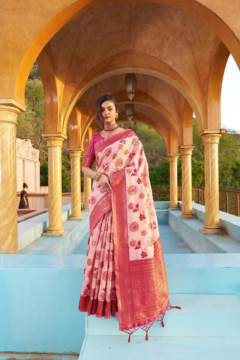 Vasthrlay Organza Designer Unstitched Saree