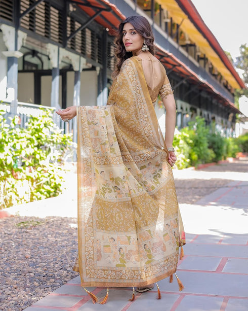 Vasthrlay Handloom Cotton Multicolour Saree
