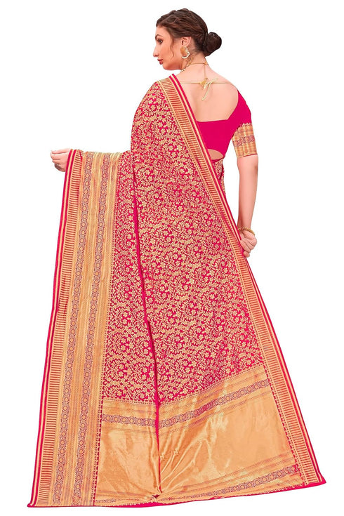 Vasthrlay Banarasi Pink Ethnic Wear
