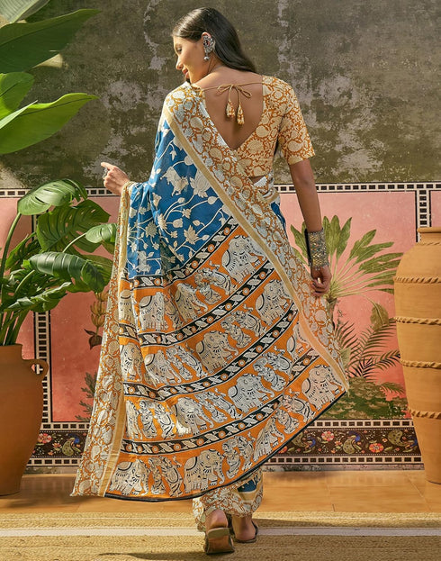 Vasthrlay Womens Printed Unstitched Maroon Saree