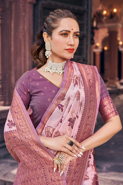 Vasthrlay Organza Designer Unstitched Saree