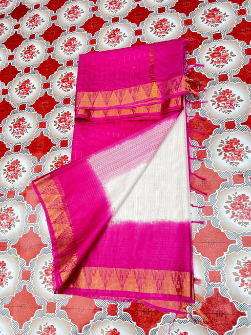 Vasthrlay Nr Handloom Bhagalpuri Running Green Orange