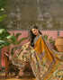 Vasthrlay Womens Printed Mustard Yellow | Multi Saree With Unstitched Blouse Piece