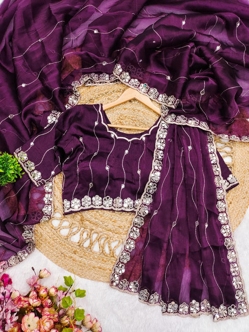 Vasthrlay Green Embroidery Saree
