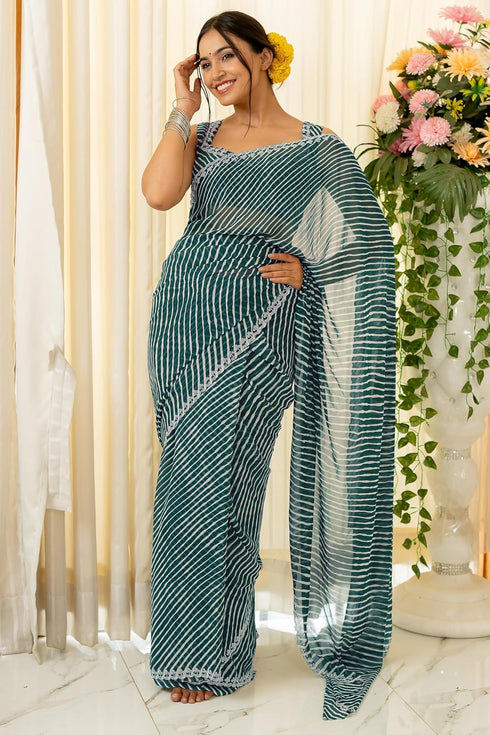 Vasthrlay Fashion Georgette Leheriya Printed Ethnic Wear