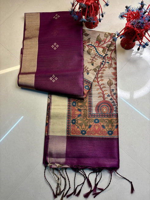 Vasthrlay Tussar Soft Saree