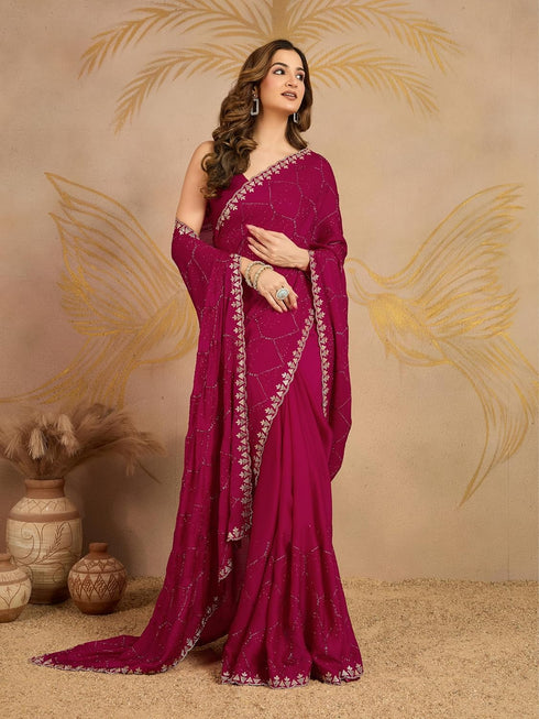 Vasthrlay Siroski Unstitched Morpeach Ethnic Wear