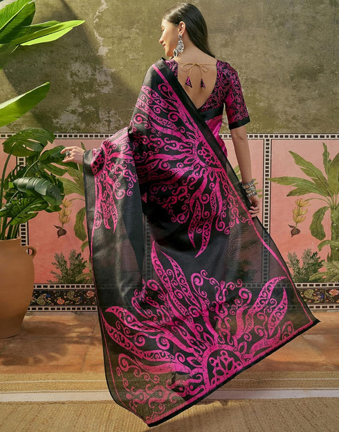 Vasthrlay Womens Printed Unstitched Beige Saree
