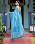 Vasthrlay Turquoise Floral Embroidered Saree