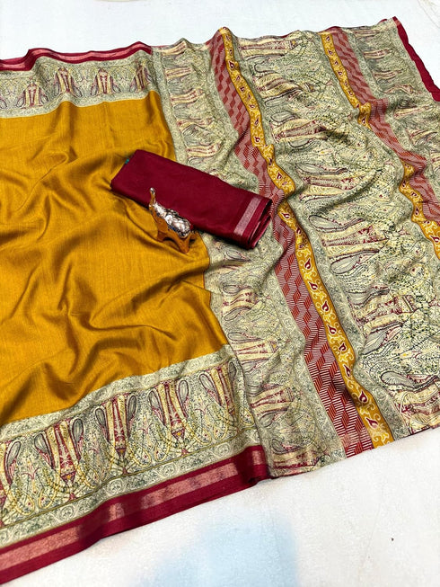 Vasthrlay Tussar Leheriya Printed