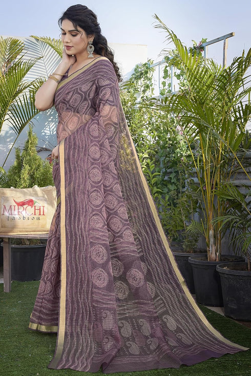Vasthrlay Fashion Polyester Geometric Dusty Ethnic Wear