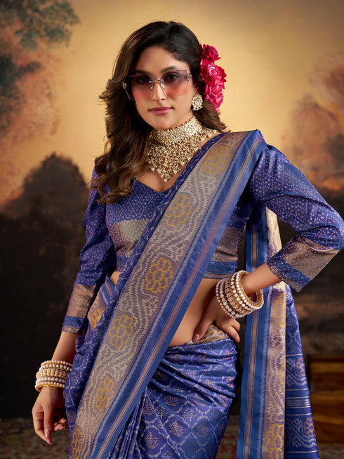 Vasthrlay Kanjivaram Unstitched Saree