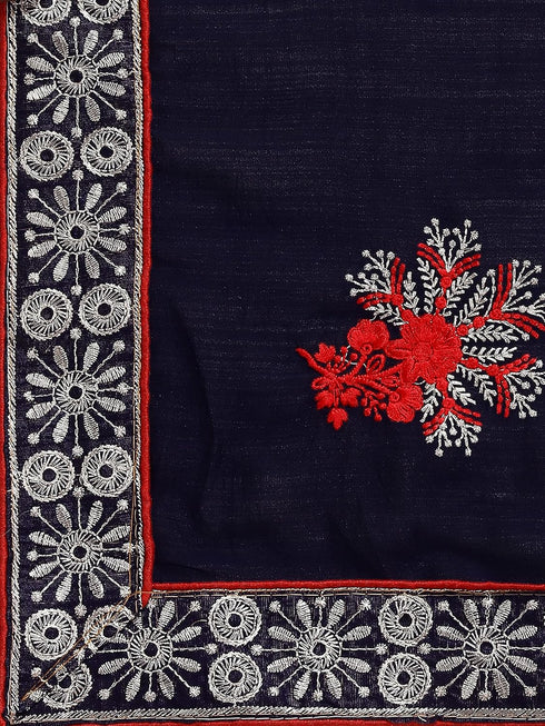 Vasthrlay Vichitra Embroidery Saree