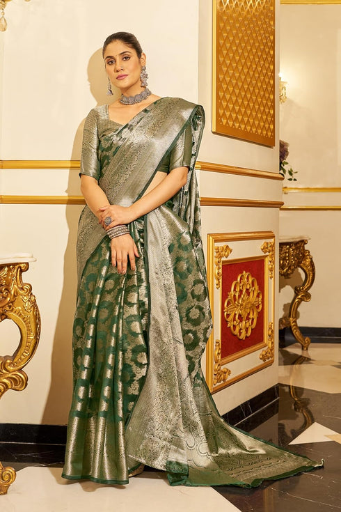 Vasthrlay Organza Patola Leriya Unstitched Saree