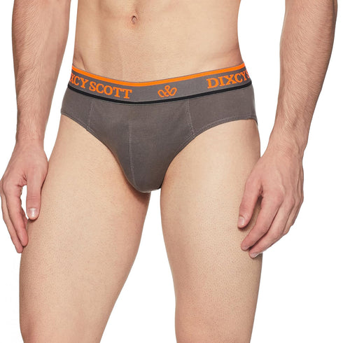 Dixcy Scott Originals Men 100% Combed Cotton with Sweat Absorbent Waistband Brief (Pack of 2)