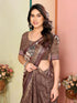 Vasthrlay Digital Printed Unstitched Brown Free Ethnic Wear