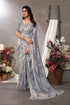 Vasthrlay Fashion Chiffon Printed Grey Ethnic Wear