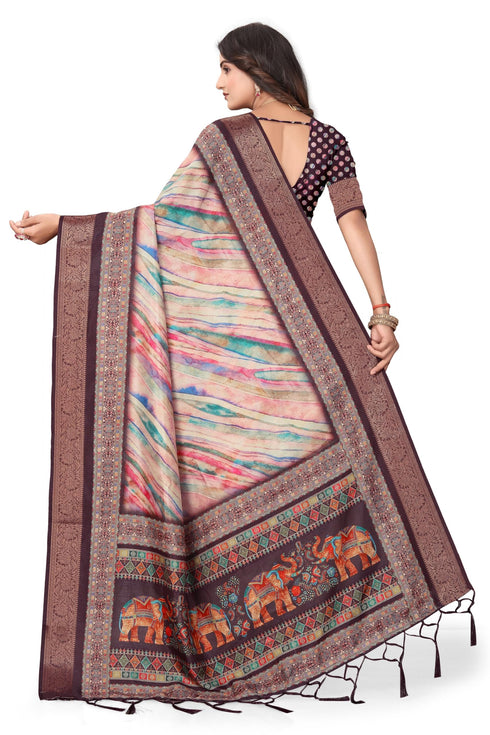 Vasthrlay Kanjivaram Elephant Unstitched Saree