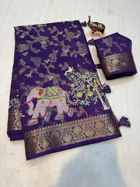 Vasthrlay Tussar Kalamkari Designer