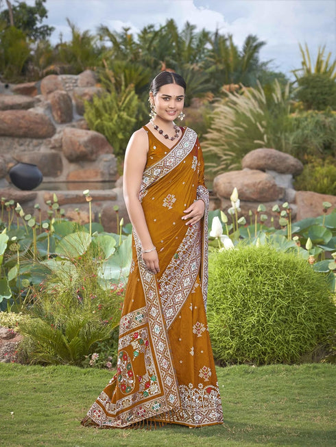 Vasthrlay Banarasi Mustard Jacquard Piece Mn1942