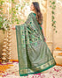 Vasthrlay Womens Weaving Pista Green | Green | Gold Saree With Unstitched Blouse Piece