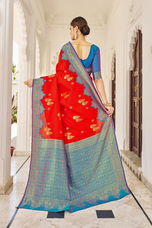 Vasthrlay Banarasi Rich Redfirozi Ethnic Wear