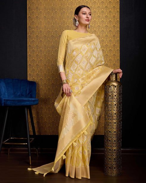 Vasthrlay Women's Cotton Unstitched Blouse Saree