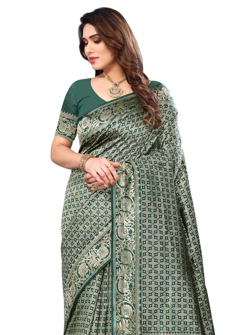 Vasthrlay Kanjivaram Unstitched Saree