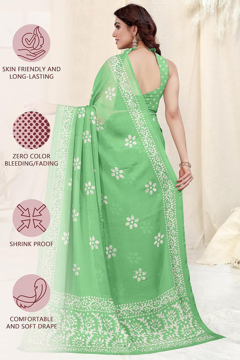 Vasthrlay Fashion Chiffon Printed Parrot Ethnic Wear