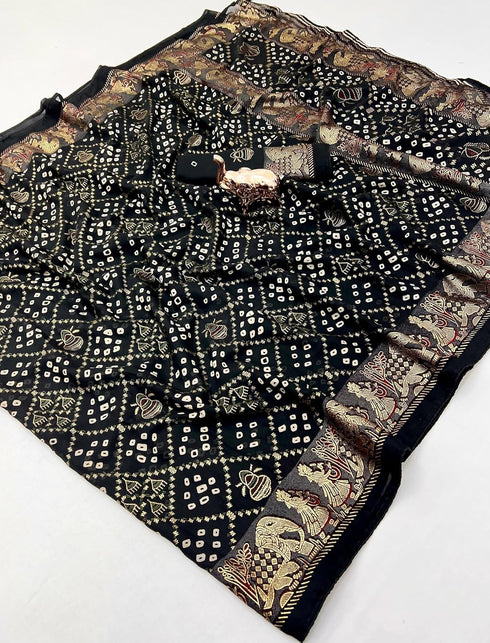 Vasthrlay Bandhani Georgette Kalamkari