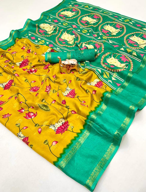 Vasthrlay Silk Saree Kalamkari