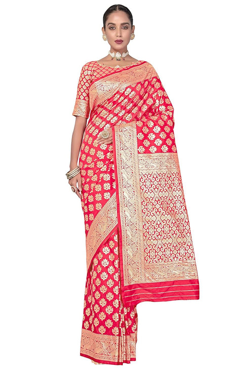 Vasthrlay Banarasi Bridal Maroon Ethnic Wear